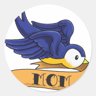 Mum Banner Swallow Classic Round Sticker