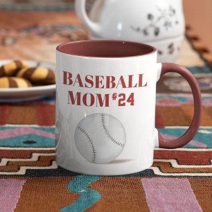 Mum Baseball Custom Personalised Athlete Number Mug