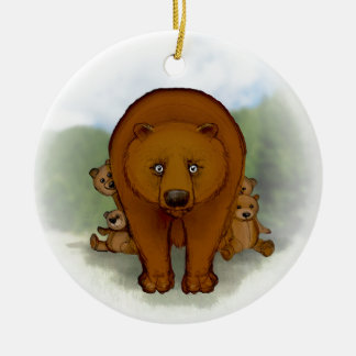 Mum bear ceramic tree decoration