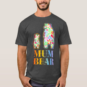 Mum Bear Mom Grandma Floral Happy Mother's Day T-Shirt