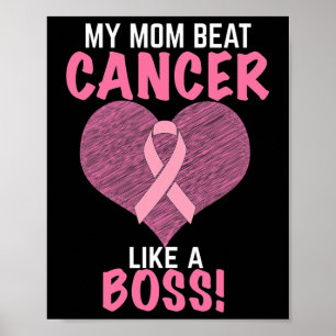 Mum Beat Breast Cancer - Survivor Awareness  Poster
