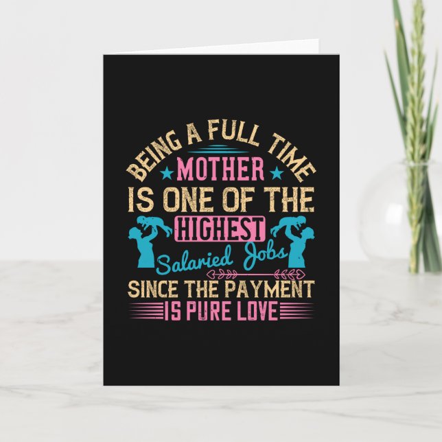 Mum - Being a Full Time Job Card (Front)