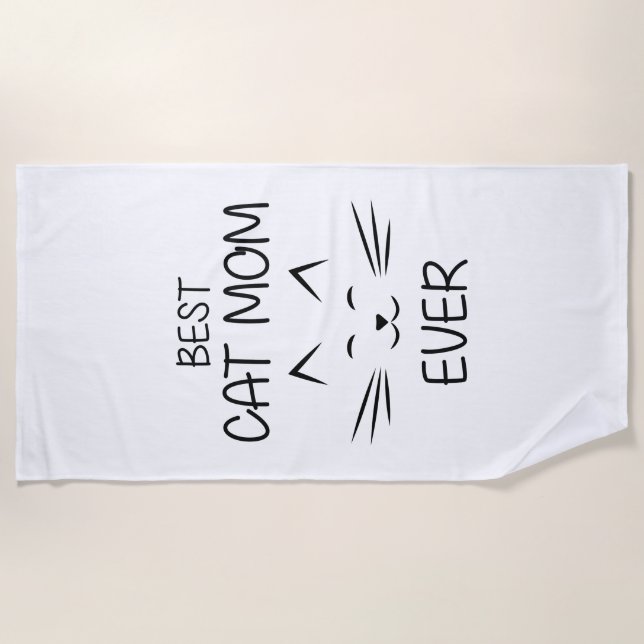 Mum - Best Cat Mum ever Beach Towel (Front)