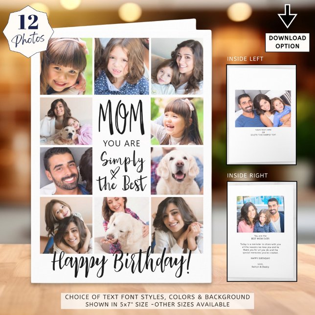 Mum Birthday 12 Photos Simply The Best Card (Creator Uploaded)