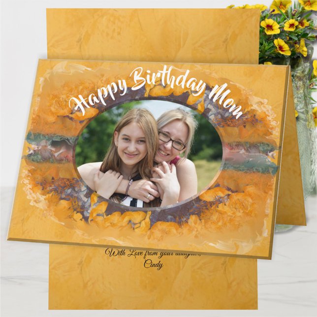 Mum Birthday Abstract Sunset 0612 Card (Creator Uploaded)