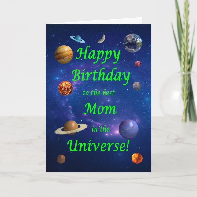 Mum Birthday Best in the Universe  Card (Front)