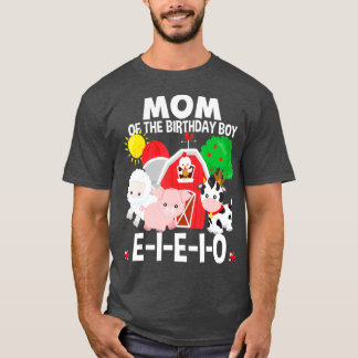 Mum Birthday Boy Old MacDonald Birthday Party T-Shirt