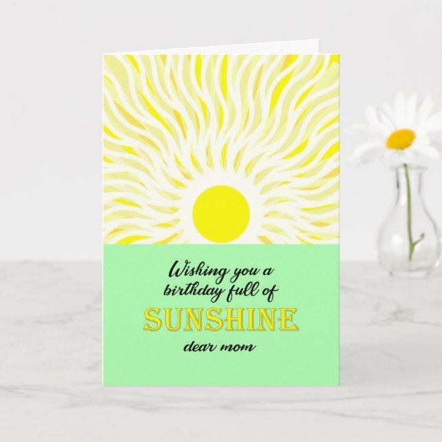 Mum Birthday Bright Sunshine Card (Small Plant)