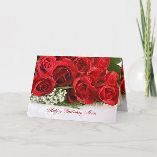 Mum Birthday card with red roses