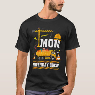 Mum Birthday Crew Construction Birthday Party Moth T-Shirt