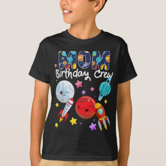 Mum Birthday Crew Outer Space Solar System Birthda T-Shirt