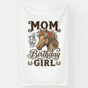 Mum Birthday Girl Floral Horse Western Vintage Shi Banner