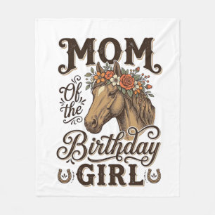 Mum Birthday Girl Floral Horse Western Vintage Shi Fleece Blanket
