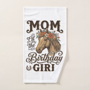Mum Birthday Girl Floral Horse Western Vintage Shi Hand Towel