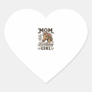 Mum Birthday Girl Floral Horse Western Vintage Shi Heart Sticker