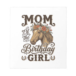 Mum Birthday Girl Floral Horse Western Vintage Shi Notepad