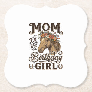 Mum Birthday Girl Floral Horse Western Vintage Shi Paper Coaster