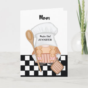 Mum Birthday Whimsical Gnome Chef Cooking Card