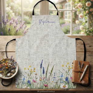 Mum Birthday Wildflower Botanical Floral Apron