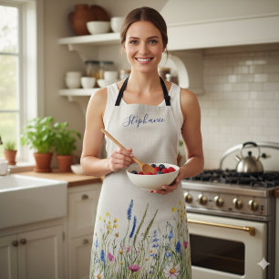 Mum Birthday Wildflower Botanical Floral Apron