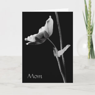 Mum Black and White Flower Card