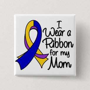 Mum - Bladder Cancer Ribbon 15 Cm Square Badge