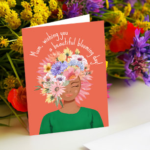 Mum | Blooming Wildflower Lady Happy Mother's Day Holiday Card