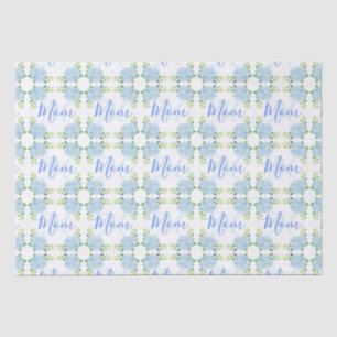 Mum Blue Hydrangea Floral Mother's Day Tissue Paper