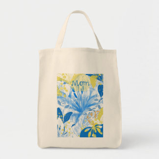 Mum Blue Yellow Floral Tote Bag