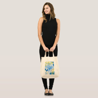 Mum Blue Yellow Floral Tote Bag