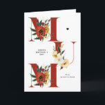 MUM Boho Flowers Red Happy Mother's Day Card<br><div class="desc">Happy Mother's Day! Give MUM love and thanks this Mother's Day with this customisable Mother's Day card. It features floral MUM letters with red, yellow, white and orange flowers. Personalise by adding your details. This floral Mother's Day card is available in other colours and cardstock. This botanical card will also...</div>
