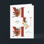 MUM Boho Flowers Red Happy Mother's Day Card<br><div class="desc">Happy Mother's Day! Give MUM love and thanks this Mother's Day with this customisable Mother's Day card. It features floral MUM letters with red, yellow, white and orange flowers. Personalise by adding your details. This floral Mother's Day card is available in other colours and cardstock. This botanical card will also...</div>