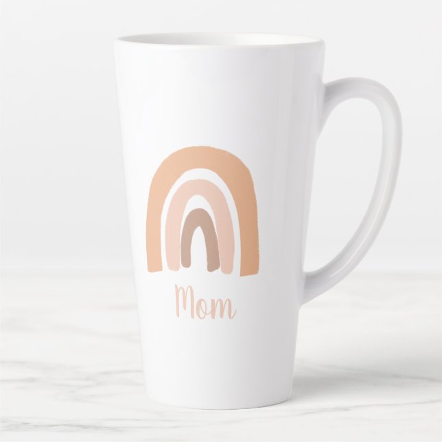 Mum Boho Terracotta Rainbow Latte Mug (Right)