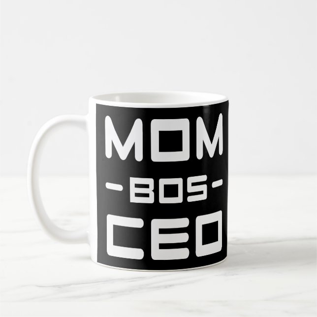 Mum Bos Ceo Funny Mum Quotes Boss Gifts Ideas Coffee Mug (Left)
