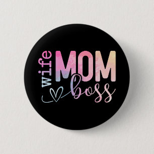 Mum Boss Funny Mothers Day  6 Cm Round Badge