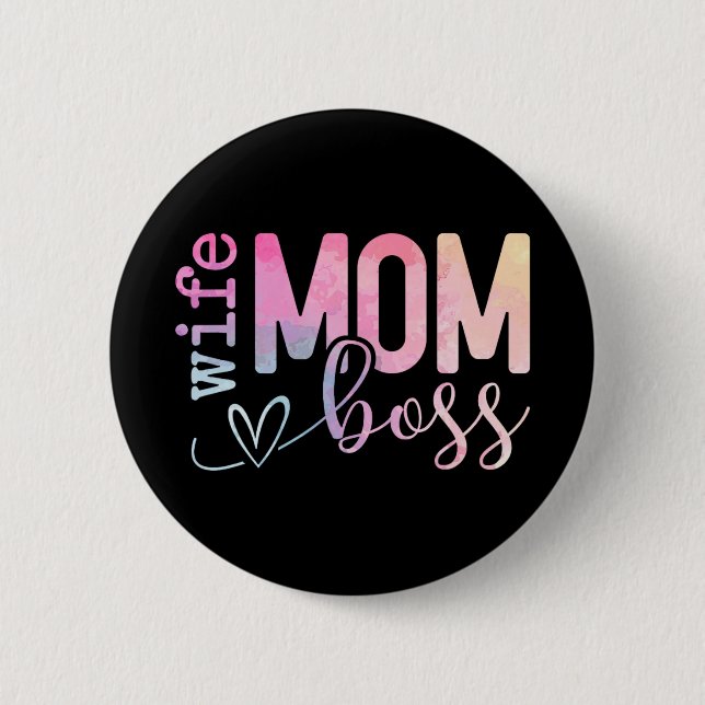 Mum Boss Funny Mothers Day  6 Cm Round Badge (Front)