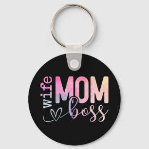 Mum Boss Funny Mothers Day Key Ring