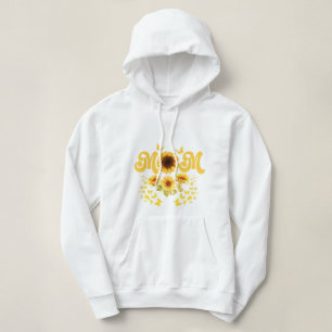 Mum Bright Fun Sunflowers with Butterflies Hoodie