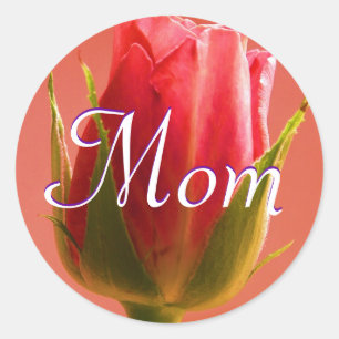 Mum Bright Pink Rose Sticker