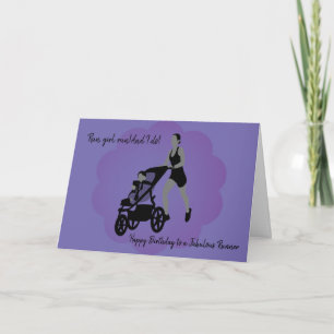 Mum Buggy Runner Birthday Card