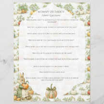 Mum Bunny and pumpkin Baby Shower Game