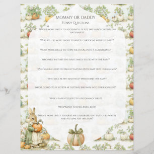 Mum Bunny and pumpkin Baby Shower Game