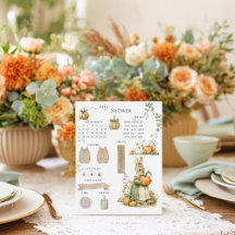 Mum Bunny and pumpkin Baby Shower Guessing Game