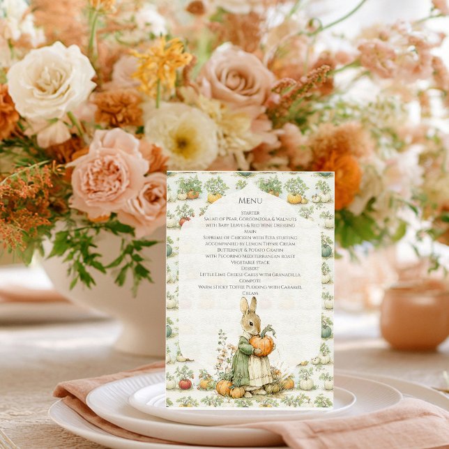 Mum Bunny and pumpkin Baby Shower Menu (Creator Uploaded)