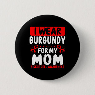 Mum Burgundy Ribbon Mother´s Day Sickle Cell Aware 6 Cm Round Badge