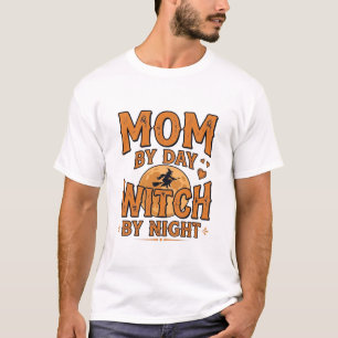 Mum By Day Witch By Night Halloween Shirt Design_1