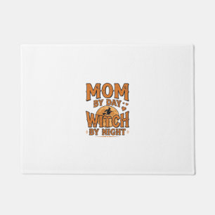 Mum By Day Witch By Night Halloween Shirt Design_1 Doormat