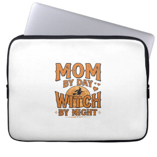 Mum By Day Witch By Night Halloween Shirt Design_1 Laptop Sleeve