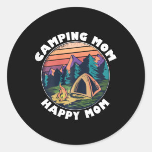 Mum Camping T Shirt Happy Camping Mum Camper Gift Classic Round Sticker