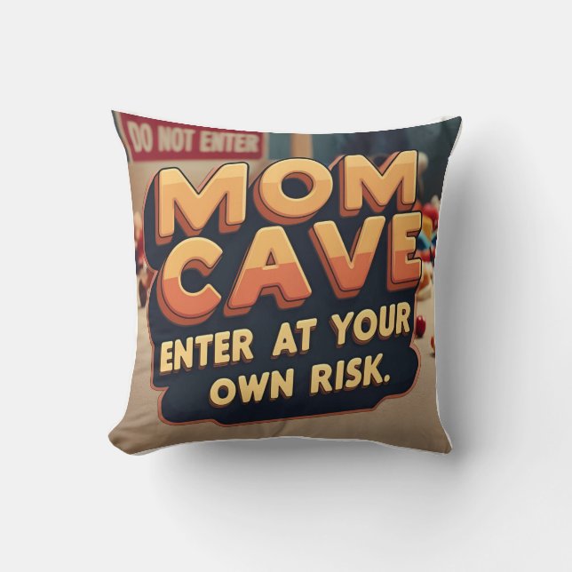 Mum Cave Retro 3D Cushion (Front)